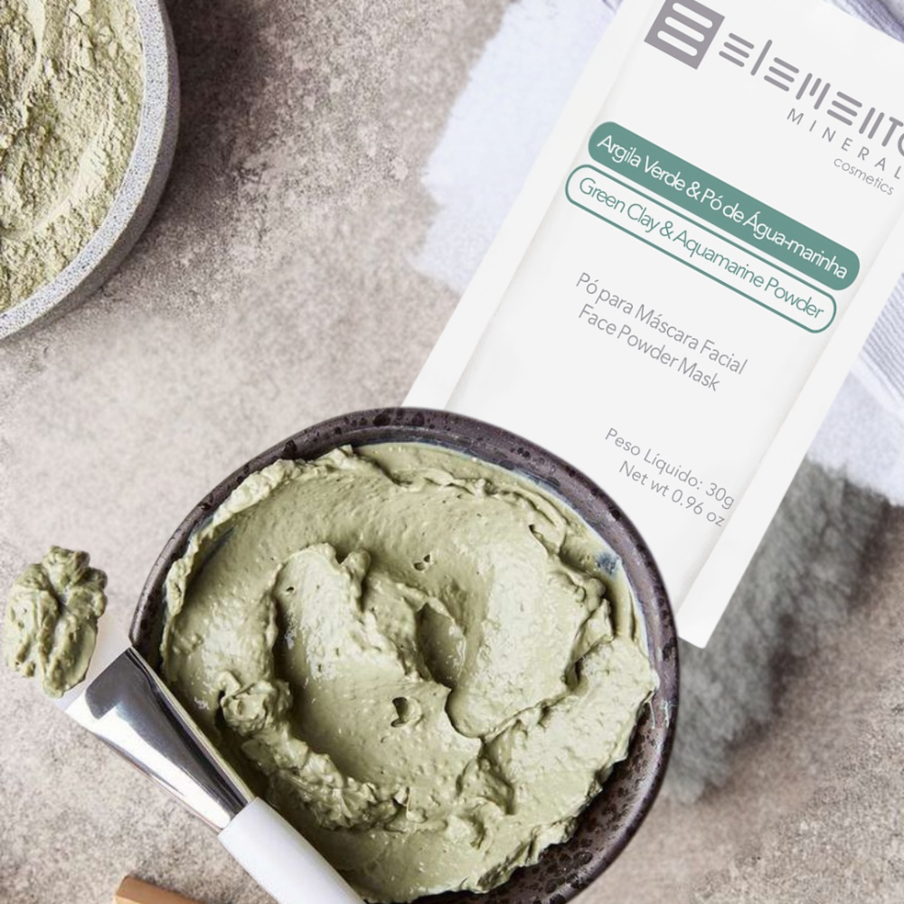 Argila Verde com Pó de Aguamarinha 30g