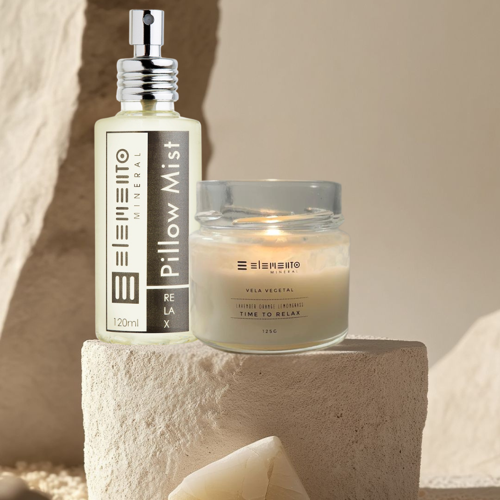 Pillow Mist e Vela Vegetal Time to Relax 125g